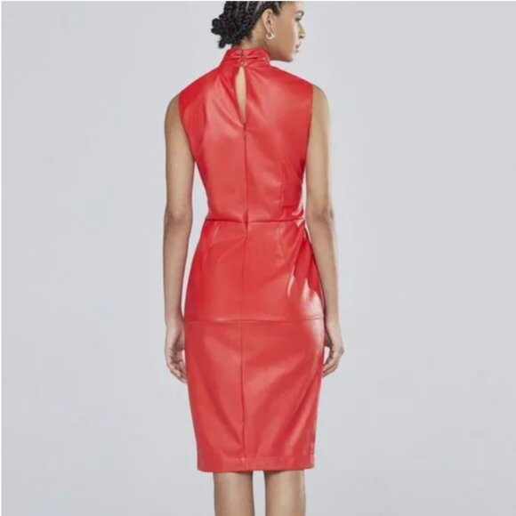 RED FAUX LEATHER DRESS SIZE XL GABRIELLE UNION - Picture 2 of 13